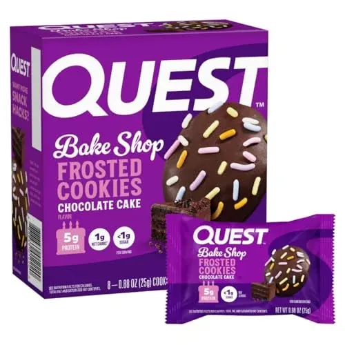 Quest Nutrition Frosted Protein Cookies 8-Count 0.88oz. (Chocolate Cake)