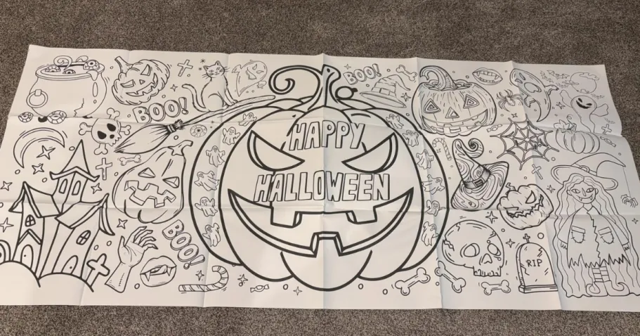 72″ Giant Halloween Coloring Tablecloth/Poster