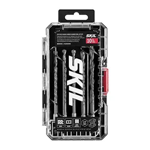 SKIL 10 Pc Hex Shank Carbide Hammer Drill Bit Set