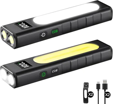 2-Pack Huccbs Rechargeable Magnetic EDC Pocket Flashlights