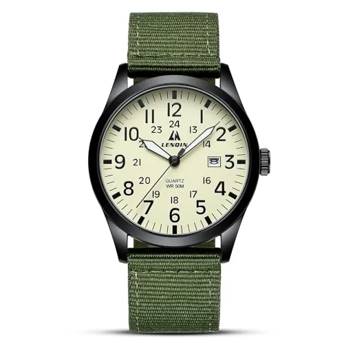 LN LENQIN Mens Military Sport Analog Quartz Watch