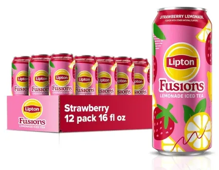 12-Pack 16oz Lipton Fusions Lemonade Iced Tea