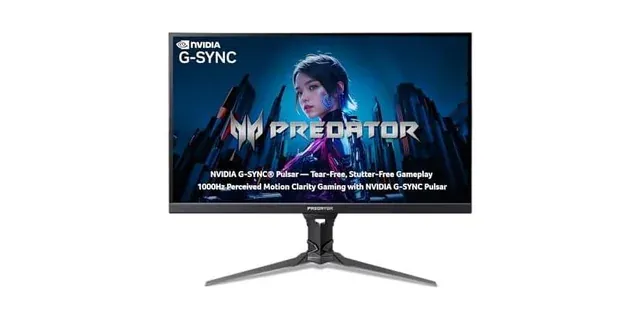 $379.99 acer Predator Gaming Monitor | 27" WQHD 2560 x 1440 IPS | NVIDIA G-SYNC Pulsar with 1000Hz Perceived Motion Clarity | Up to 360Hz | 0.05ms | DCI-P3 90% | 1 x DP 1.4 & 2 x HDMI 2.1 | XB273U F5bmiiprzx