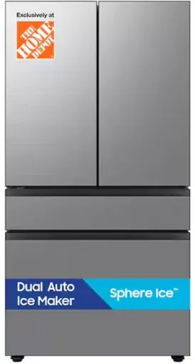 Bespoke 36 in. 29 cu. ft. Standard Depth 4-Door French Door Refrigerator with Sphere Ice in Stainless Steel