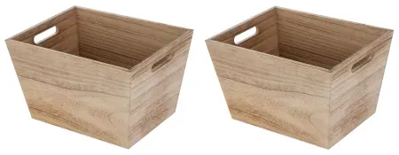 2-Pack 13"x10"x8" Better Homes & Gardens Medium Natural Wood Storage Bin