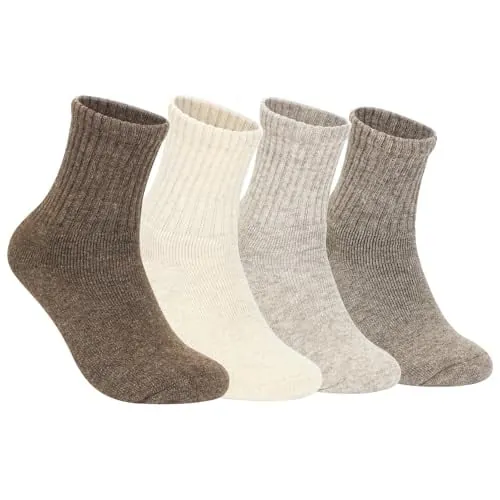 Premium Wool Quarter Crew Socks Unisex Thermal Thick
