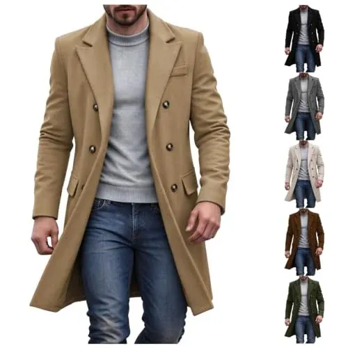 Men's Trench Double Breasted Overcoat
