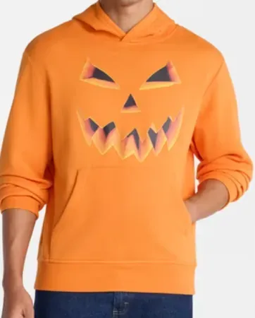 Halloween Oversized Fit Jack O'Lantern Pumpkin Fleece Hoodie Sweatshirt