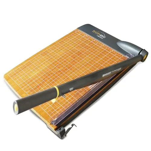 Westcott 15'' TrimAir Wood Guillotine 30 Sheet Paper Cutter & Trimmer