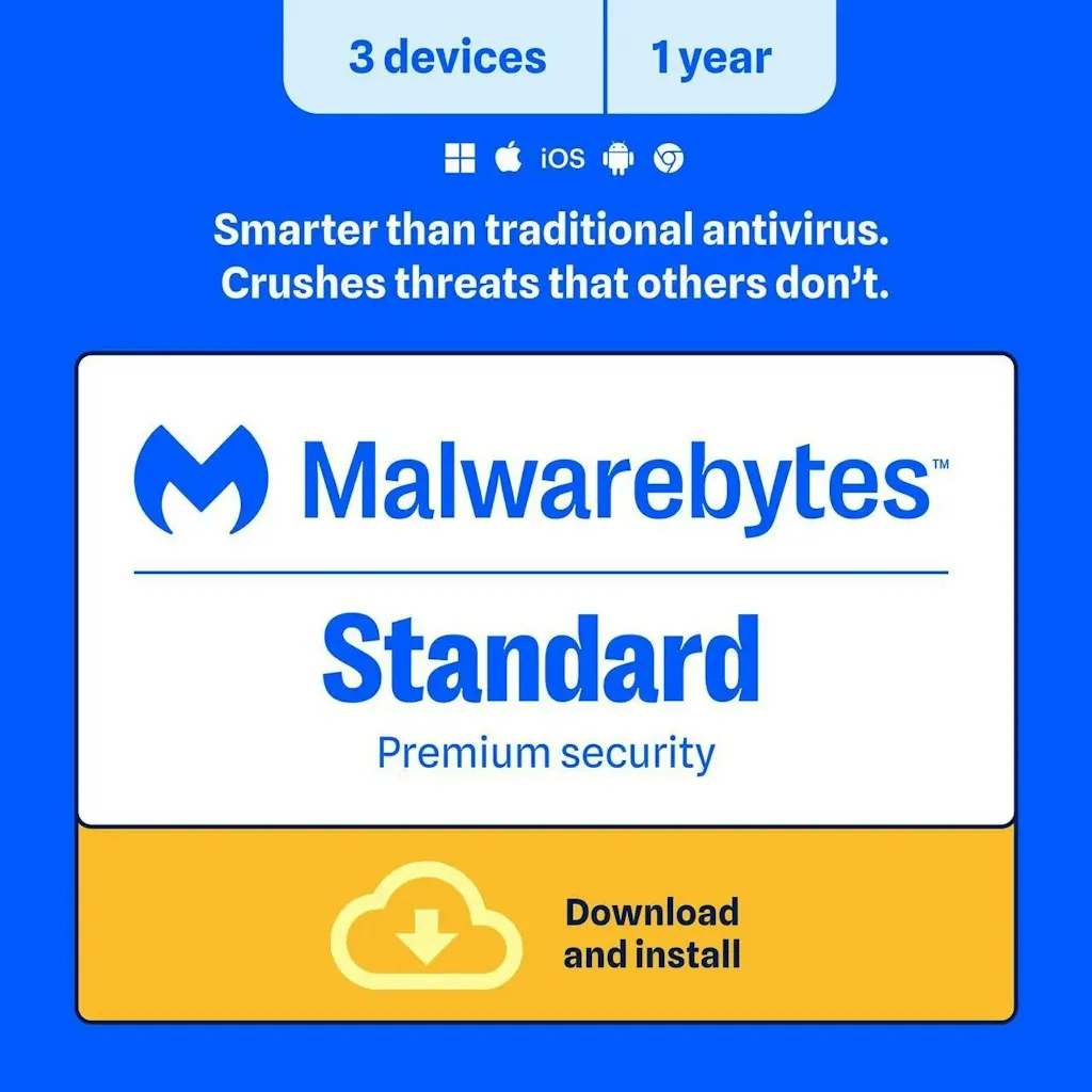 Malwarebytes Standard Premium Security 3-Device 1-Year Antivirus Software