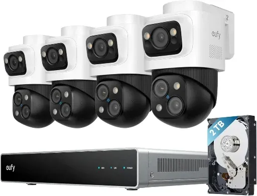eufy PoE NVR Security System S4 Max 8CH 16MP Triple Lens Camera 360°PTZ Refurb