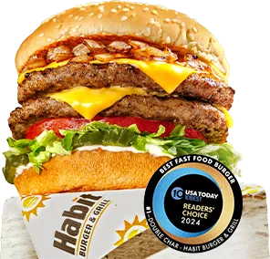 Habit Burger & Grill Offer: Habit Double Char Burger (w/ or w/o Cheese)