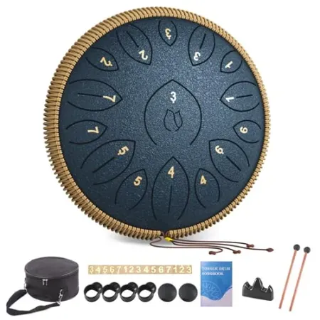 Lidguni 15-Note Steel Tongue Drum w/ Mallets & Carry Bag