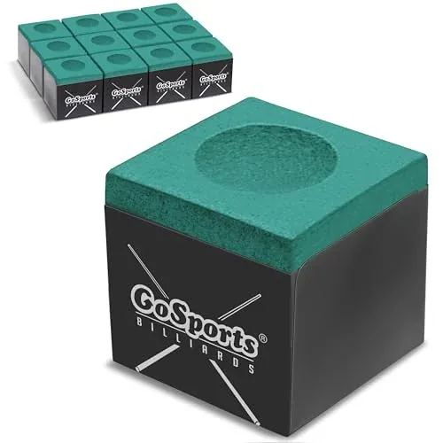 GoSports Premium Pool Cue Chalk Cubes 12-Pack (Green)