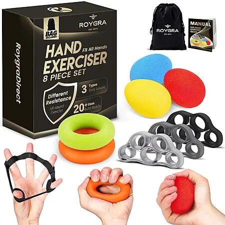 8-Pc Roygra Forearm Grip Strength Trainer Set