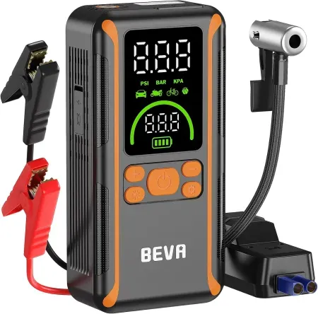 BEVA CAP11A 150PSI Tire Inflator Jump Starter w/ Air Compressor