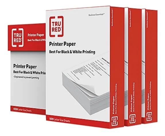 Tru Red 8.5x11" Printer Paper 3-Ream Carton
