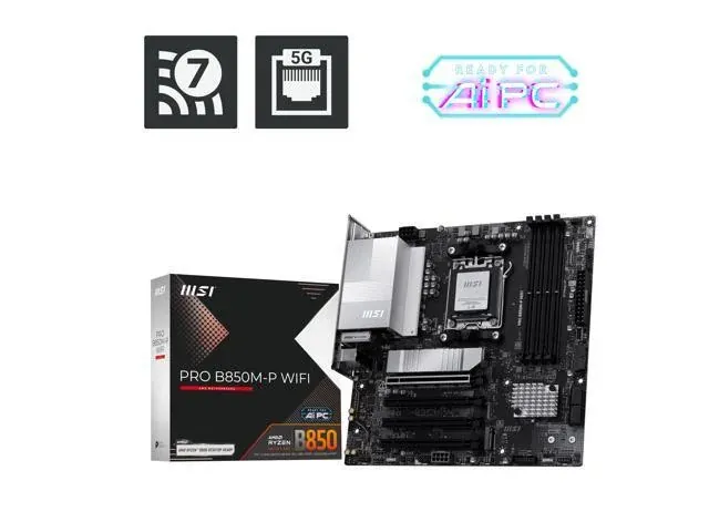 MSI Pro B850M-P Wifi w/ free Team Force 512 GB SATA SSD ($83.99 value)