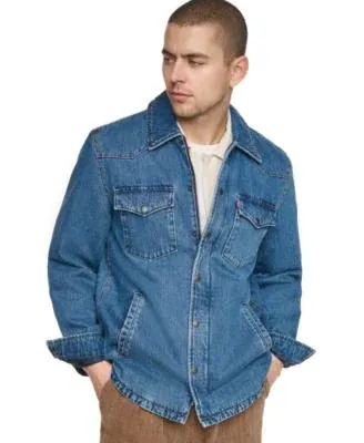 Levi's Men's Denim Filled Shacket Medium Wash Denim