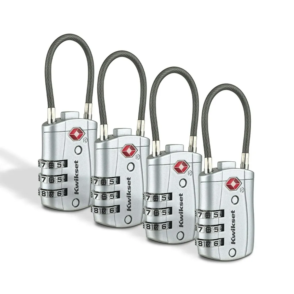 Kwikset TSA-Approved Combination Luggage Lock 4-Pack