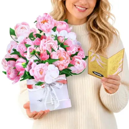 Varypop 14" Peony 3D Flower Pop-Up Card