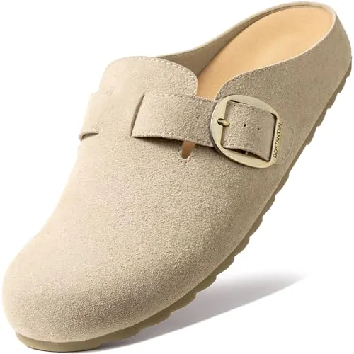 BOSTANTEN Women's Wide-Width Suede Clogs
