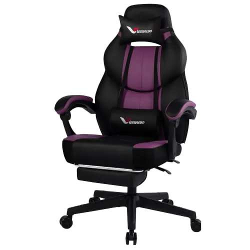 Leather Office Gaming Chair Purple Big and Tall