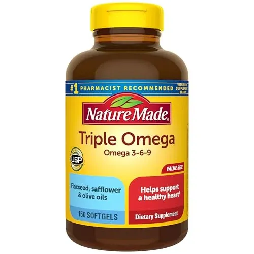 Nature Made Triple Omega 3 6 9 Supplements 150 Softgels