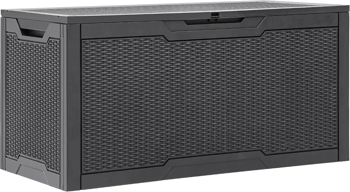 YITAHOME 100-Gallon Resin Deck Box in Dark Gray