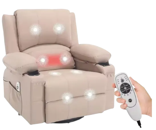 Leather Rocker Massage Recliner Chair w/ Heat