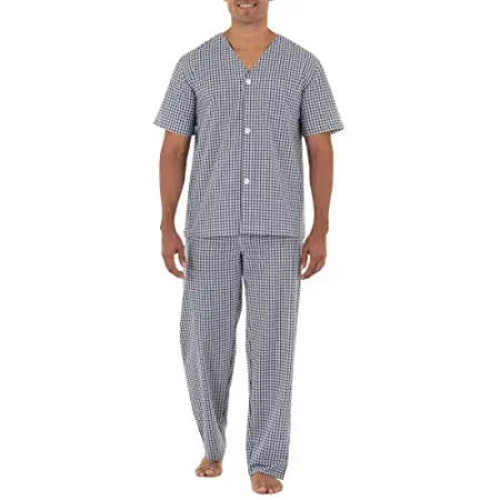 Fruit of the Loom Long Sleeve Broadcloth Men's Pajama Set