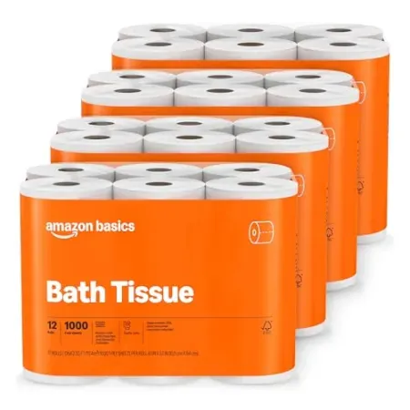 48-Roll Amazon Basics 1000 Sheet 1-Ply Bath Tissue