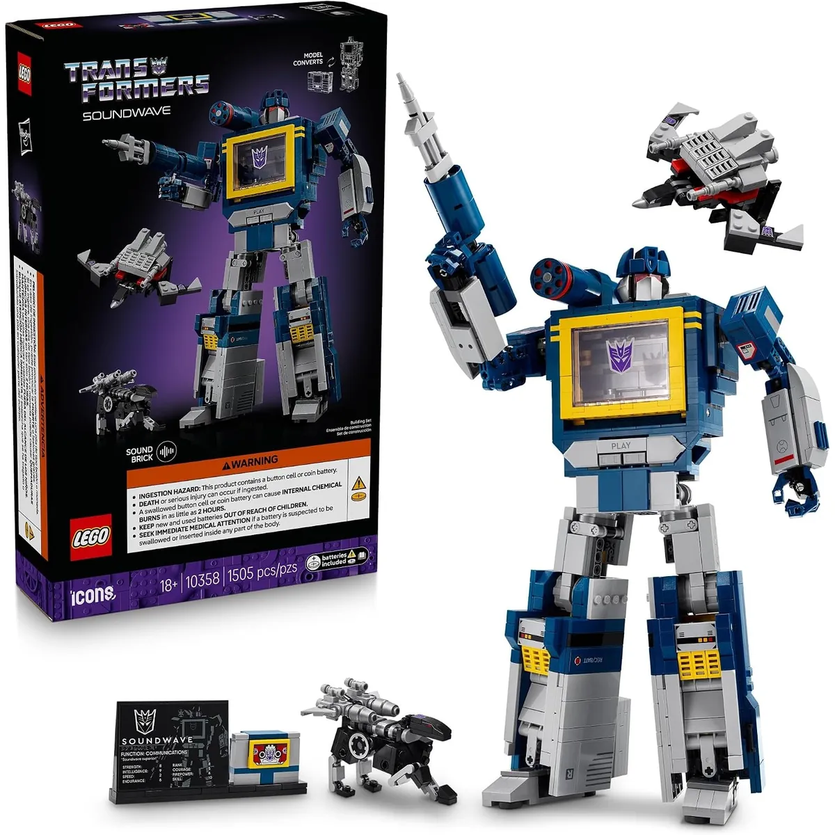 Lego Icons Transformers Soundwave 10358