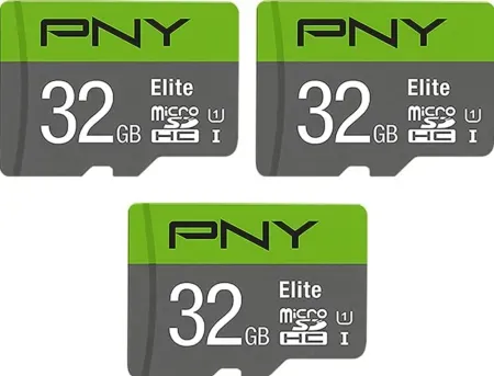 3-Pack PNY 32GB Elite C10 U1 V10 microSDHC Flash Memory Cards
