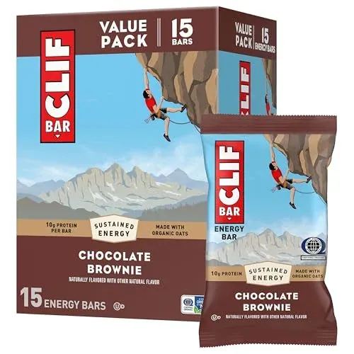 CLIF BAR Protein Energy Bars 15-Pack 2.4-Oz (Chocolate Brownie)