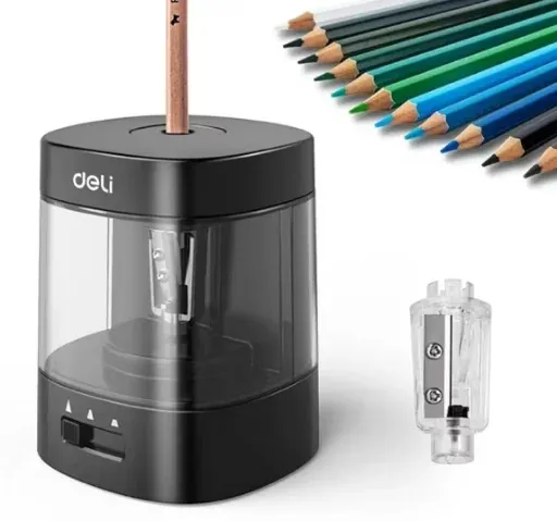 Deli Electric & Battery Pencil Sharpener Automatic with Adjustable Thickness
