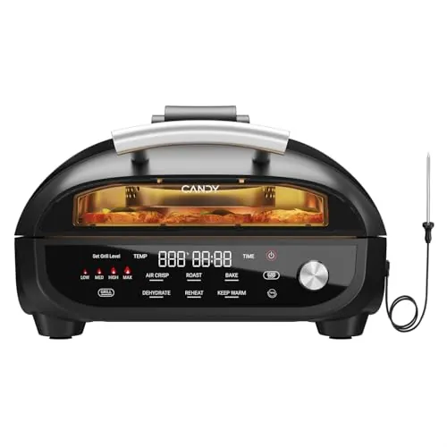 Candy Indoor Grill & Air Fryer with Ceramic Accessories, 5.2 QT
