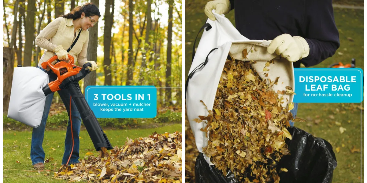 Leaves won’t stand a chance with BLACK+DECKER’s 3-in-1 electric blower, vacuum, and mulcher
