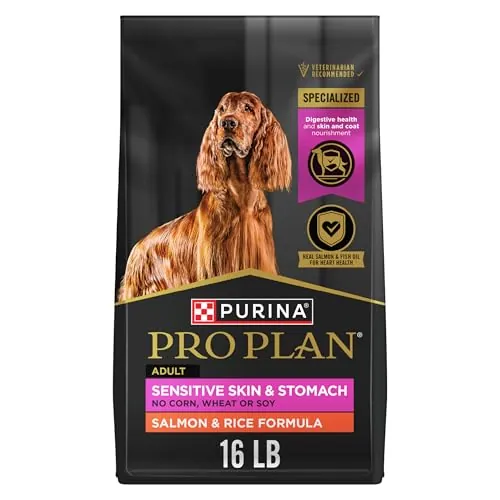 Purina Pro Plan Sensitive Skin & Stomach Dry Dog Food, Salmon, 16 lb Bag