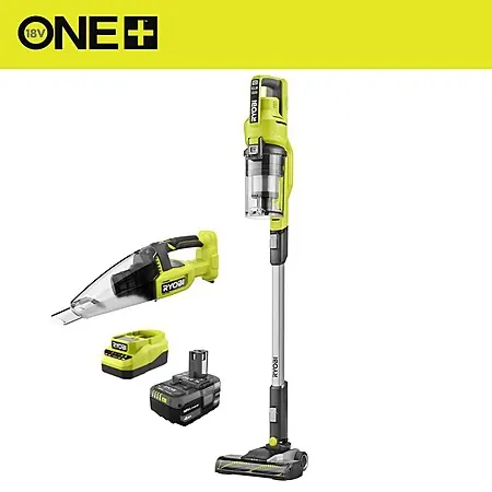Ryobi ONE+ 18V Stick Vacuum + Hand Vacuum Kit w/ 4Ah Battery & Charger