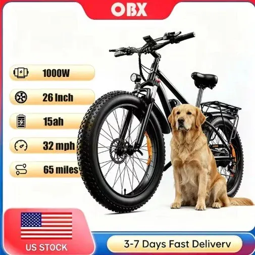 OBX EB26 Off-Road Mountain 26x4in Fat Tire EBike 48V 15Ah 1500W