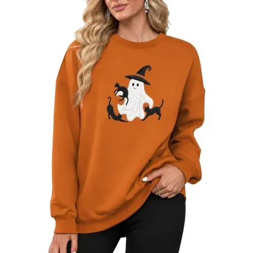 Halloween Embroidered Sweatshirt