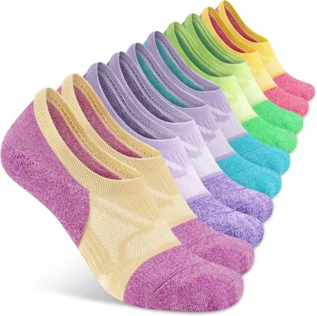 5-Pairs Gonii Women's Compression No-Show Athletic Socks