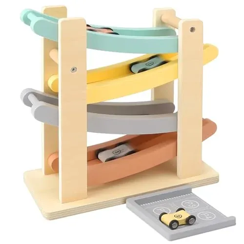Joyreal Montessori Wooden Car Ramp