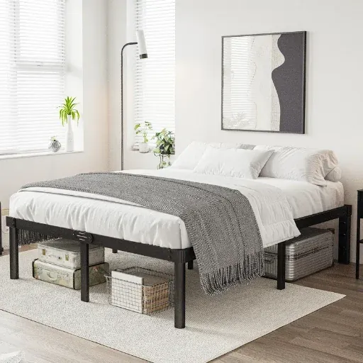 August Grove 14" Metal Platform Bed Frame King