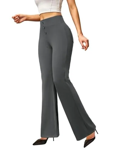 Keriffe Women's Stretchy Bootcut Dress Pants