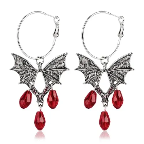 Dark Bat Gothic Vampire Earrings