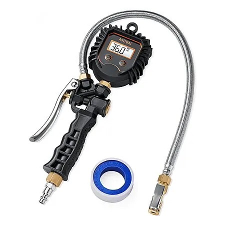Prime: AstroAI Digital Tire 250 PSI Pressure Gauge w/ Inflator & Stainless Hose