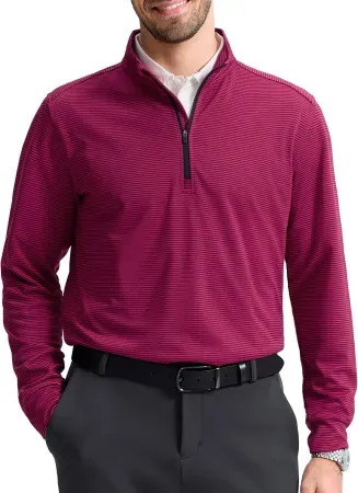Soothfeel Quarter Zip Pullover Men's Golf Mock Neck Long Sleeve Sweatshirt