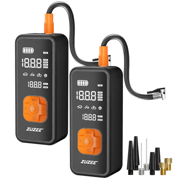 Zuzee 20,000mAh Portable Tire Inflator, Flashlight & Power Bank 2-Pack